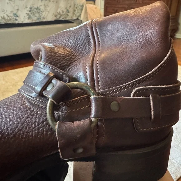 Brown Leather Frye Harness boots motorcycle - Picture 5 of 12